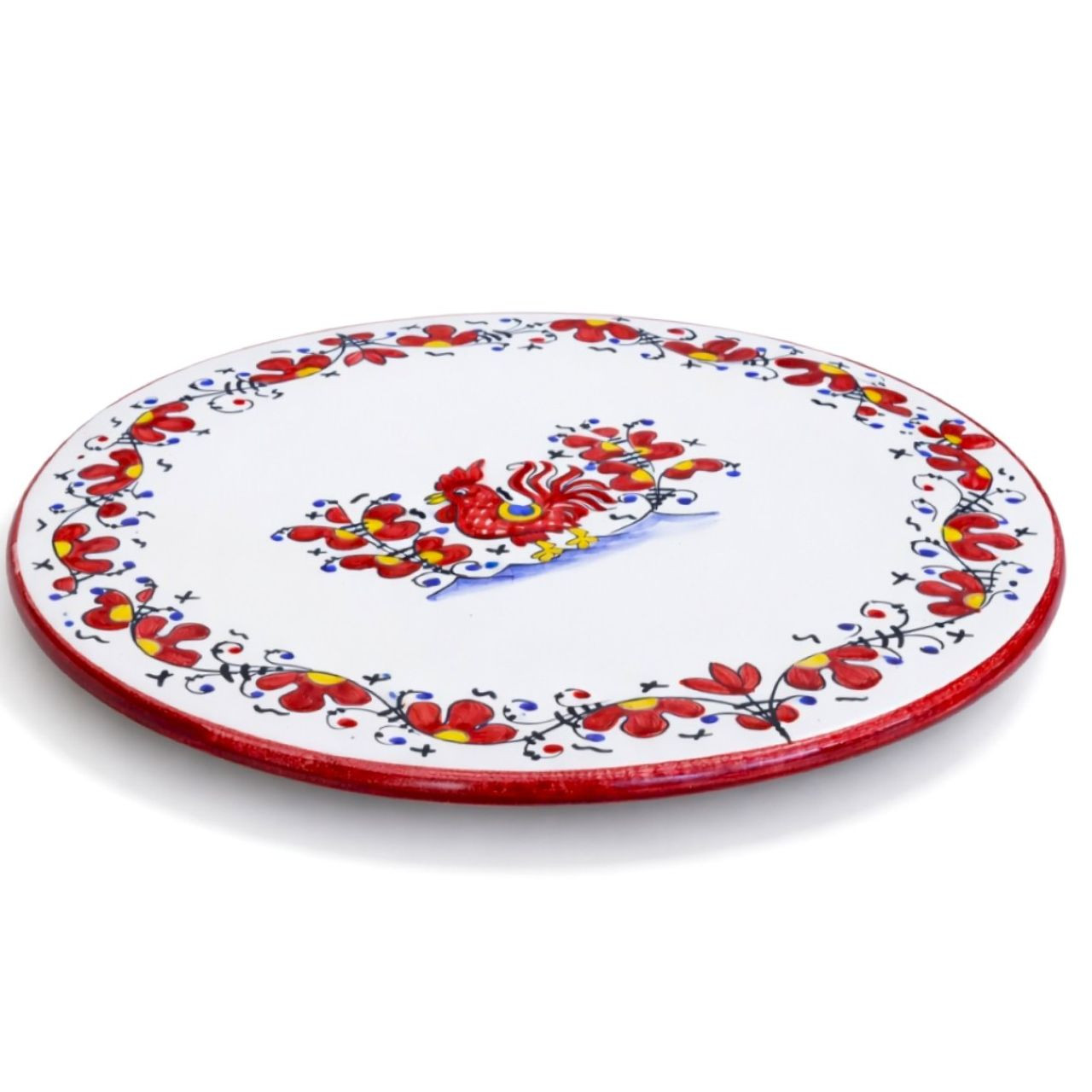 Italian Ceramic Pizza Plate – Galletto Red