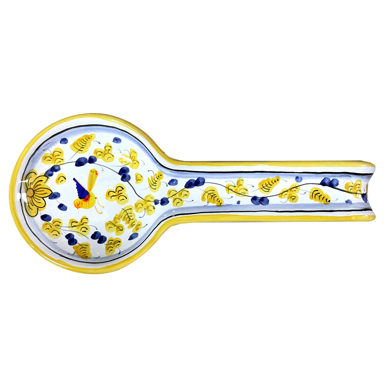 Spoon Rest Arabesco Yellow | Italian Pottery