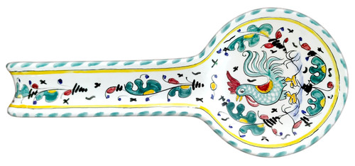 Italian Deruta pottery spoon rest of Orvieto decoration