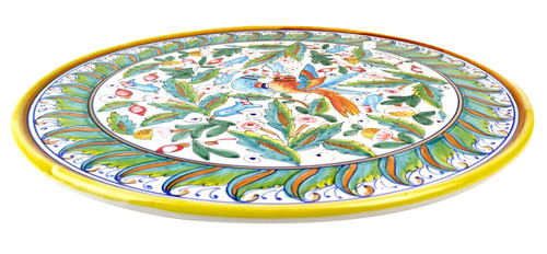 Love Birds Pizza Plate | Hand-Painted Italian Ceramic Dinnerware