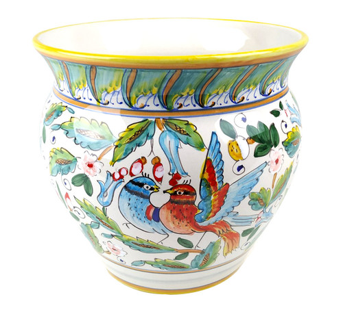 Ceramic cache pot love birds