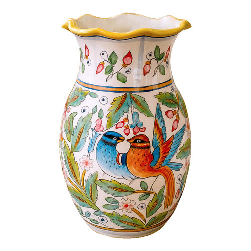 Ceramic Flower Vase | Love Birds Pattern | Mod Ceramics