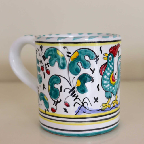 Deruta ceramics mug galletto green
