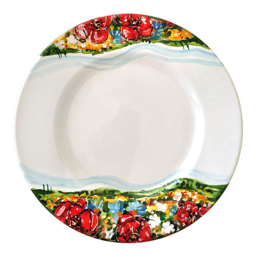 Deruta ceramic dinner plate with umbria decoration