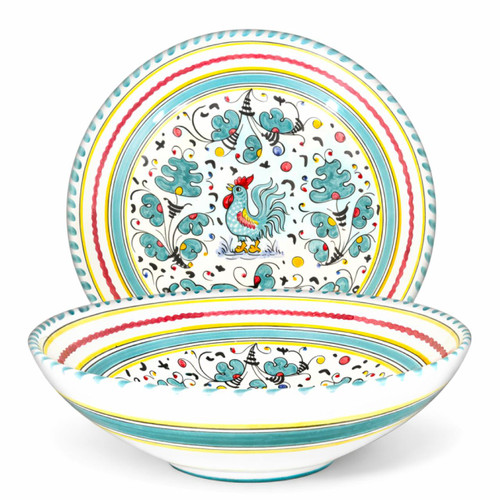 Deruta Bowl Galletto Green by Mod Deruta Heritage