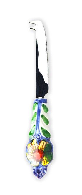 Hand painted ceramic cheese knife