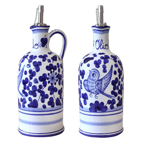 Olive-Oil-Bottle-Arabesco-Blu-10-Inches