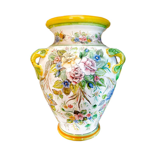 Big Vase of Pottery | Mod Deruta Italy | Handpainted