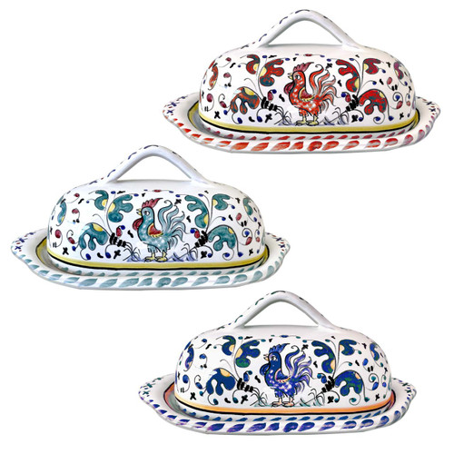 Deruta Ceramic Butter Dish Galletto