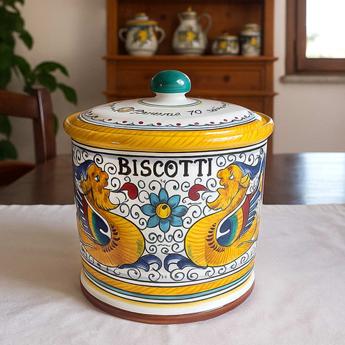 イタリア伝統工芸 デルータ焼 ドラゴン花模様ピッチャー ラファエレ