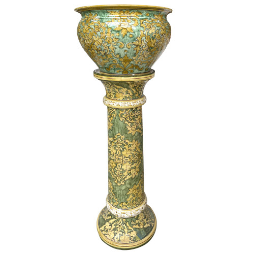 Italian-Ceramic-Column-with-Vase
