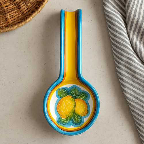 Italian Pottery Spoon Rest Mod Ceramics