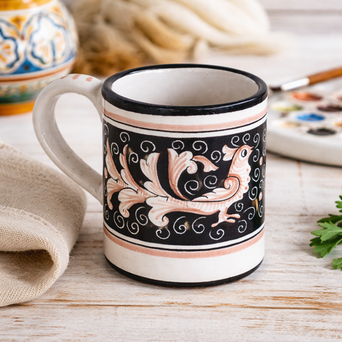 Hand-Painted Deruta Ceramic Mug – Italian Artisan Pottery Coffee Cup