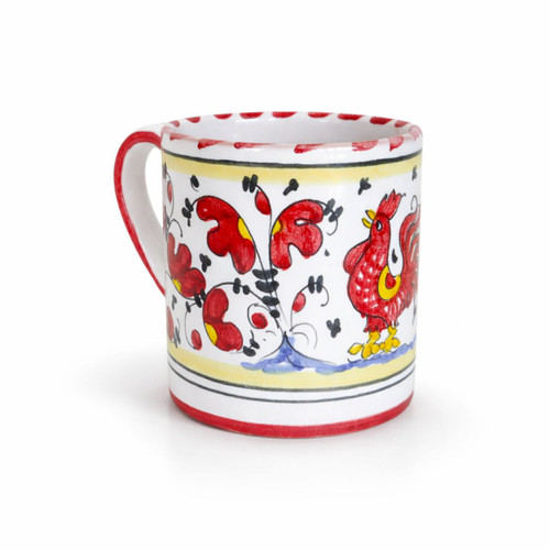 Italian Ceramic Mug rooster pattern made in italy
