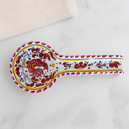 Pottery-Store-From-Italy_Spoon-Rest-Orvietano-Red