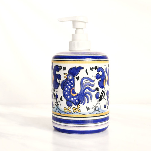 Soap dispenser of pottery made in italy