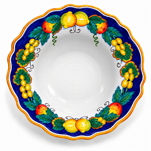 Pasta Bowl Cobalt Fruits
