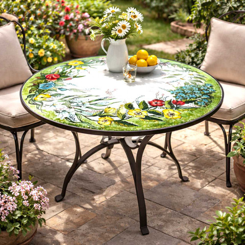 Caroline Hand-Painted Ceramic Tabletop – Detail