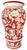 Painted ceramic umbrella stand with flower decoration and red background