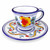Pottery coffe cup Floreale. Hand painted to Deruta
