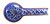 Deruta ceramics spoon rest with peacock feather decoration, blu color