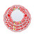 Arabesco Red place setting stacked, Italian dinnerware set with small red flowers, dots and green leaves with a little bird – hand-painted Italian majolica, Deruta pottery made in Italy