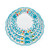 Arabesco Light Blue place setting stacked, Italian dinnerware set with small turquoise flowers and dots with a little bird – hand-painted Italian majolica, Deruta pottery made in Italy