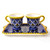 Deruta ceramics coffee cups peacock blu decoration