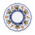 Classic Deer dinner plate, ochre deer and olive green plants with a cobalt blue band – hand-painted Italian majolica, Deruta pottery made in Italy