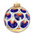 Italian pottery Christmas ball peacock Blu