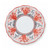Pink Deer dinner plate, coral pink deer and plants with grey accents on a white rim – hand-painted Italian majolica, Deruta pottery made in Italy