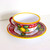 Deruta Tea Cup & Saucer – Alcantara Red Ceramics