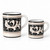 Dove Black Traditional mug, white dove with acanthus tail and scrolls on a black band – hand-painted Italian majolica coffee mug, Deruta pottery made in Italy