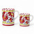 Galletto Rosso Traditional mug, red rooster decoration – hand-painted Italian majolica coffee mug, Deruta pottery made in Italy