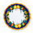 Cobalt Fruits dinner plate, lemons, grapes and pears on a deep cobalt blue rim – hand-painted Italian majolica, Deruta pottery made in Italy