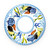 Harald's Animals seafood dinner plate, blue scallops, mussels and lemon slices on a light blue rim – hand-painted Italian majolica, Deruta pottery made in Italy