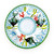Harald's Animals fish dinner plate, striped fish with red coral and blue waves on a green rim – hand-painted Italian majolica, Deruta pottery made in Italy