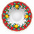 Alcantara Red pasta bowl, yellow lemons and turquoise leaves on a red scalloped rim with white scrolls around a white center – hand-painted Italian majolica, Deruta pottery made in Italy