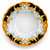 Barocco Black pasta bowl, gold acanthus scrolls on a black arch with a white center and orange rim – hand-painted Italian majolica, Deruta pottery made in Italy