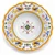 Pavoncelle pasta bowl, yellow birds and scrolls on a white rim with a small floral center – hand-painted Italian majolica, Deruta pottery made in Italy