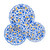 Primavera Blue 3-piece place setting: dinner plate, pasta bowl and salad plate, small blue flowers with yellow and black touches – hand-painted Italian majolica, Deruta pottery made in Italy