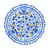 Primavera Blue 3-piece place setting seen from above, blue and white floral rims – hand-painted Italian majolica, Deruta pottery made in Italy