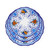 Frutteto place setting stacked, Italian dinnerware set with oranges and blue fruits among blue curls with a cobalt rim – hand-painted Italian majolica, Deruta pottery made in Italy