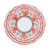 Pink Deer 3-piece place setting seen from above, coral pink deer rims – hand-painted Italian majolica, Deruta pottery made in Italy