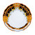 Barocco Black 3-piece place setting seen from above, black and gold rims – hand-painted Italian majolica, Deruta pottery made in Italy