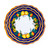 Cobalt Fruits 3-piece place setting seen from above, cobalt blue fruit rims – hand-painted Italian majolica, Deruta pottery made in Italy