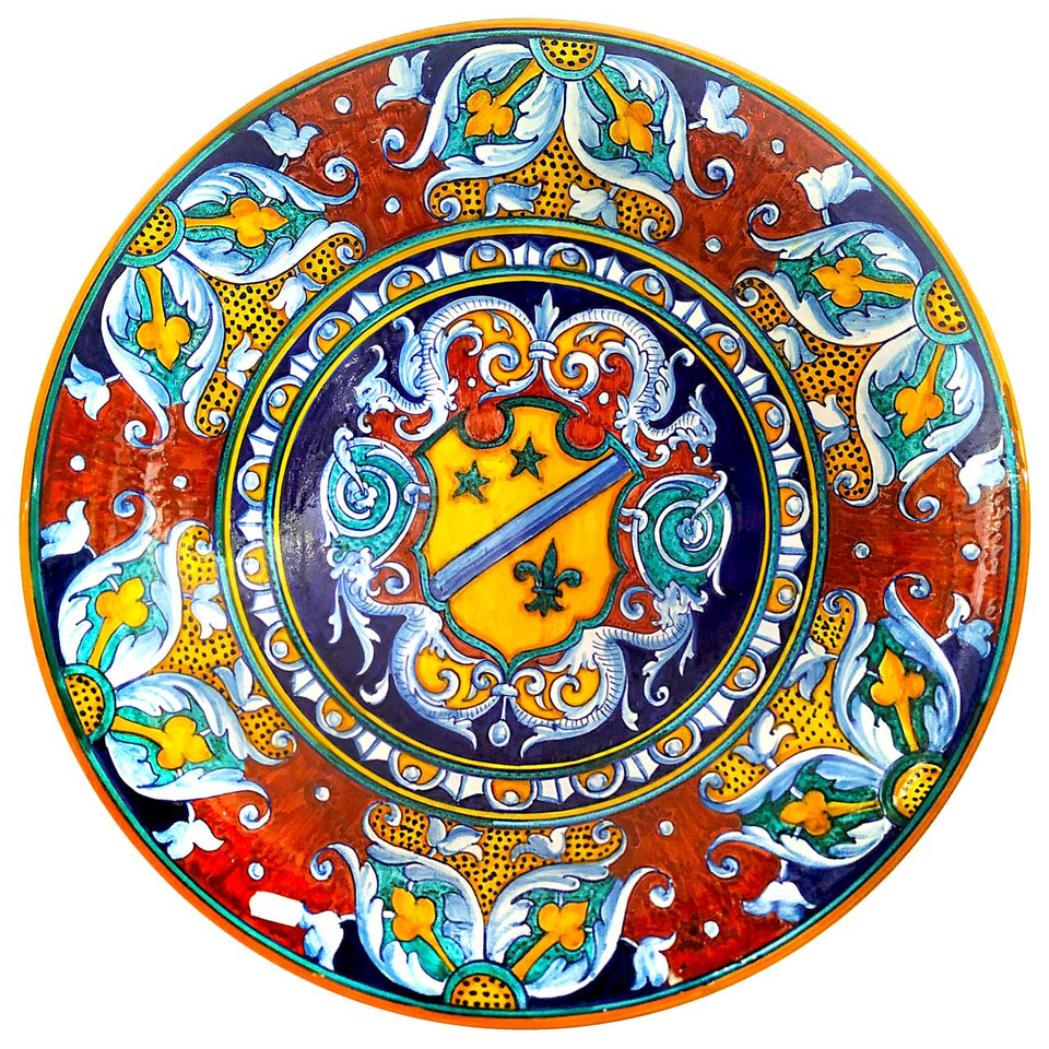 Italian Pottery Wall Plate Mod Ceramics Deruta