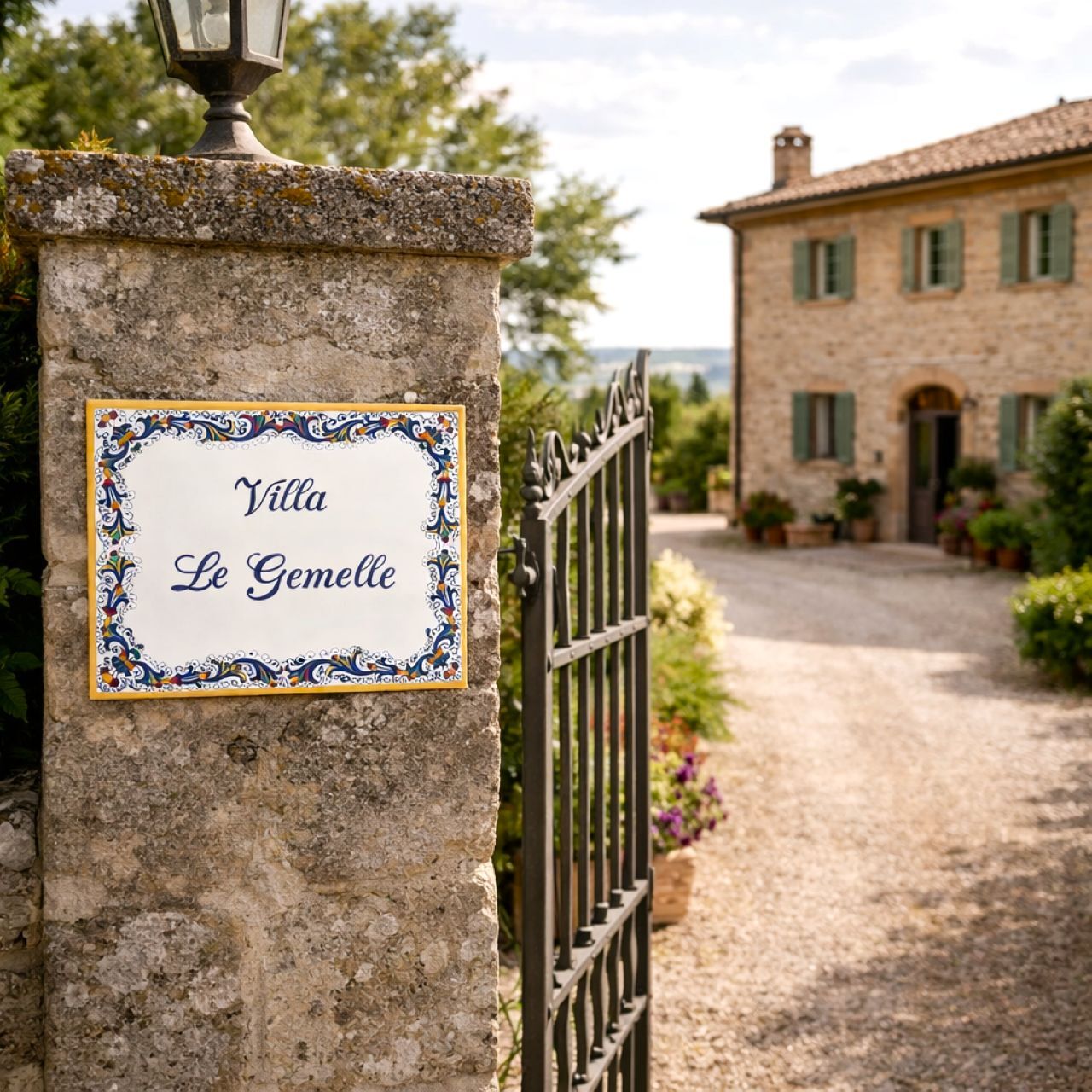 Ceramic house numbers handmade in Deruta Italy