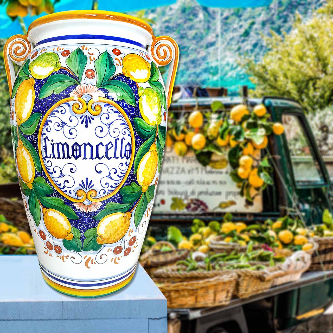Italian Pottery For sale-Limoncello Vase