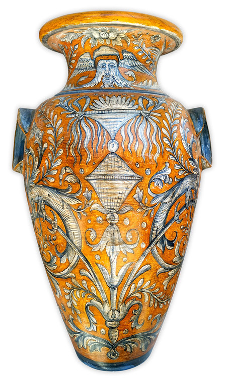 Orange Majolica Vase, Large – Deruta Craftsmanship